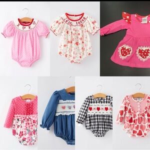 Baby Girl Romper Set - Pink, Red, Blue, Black